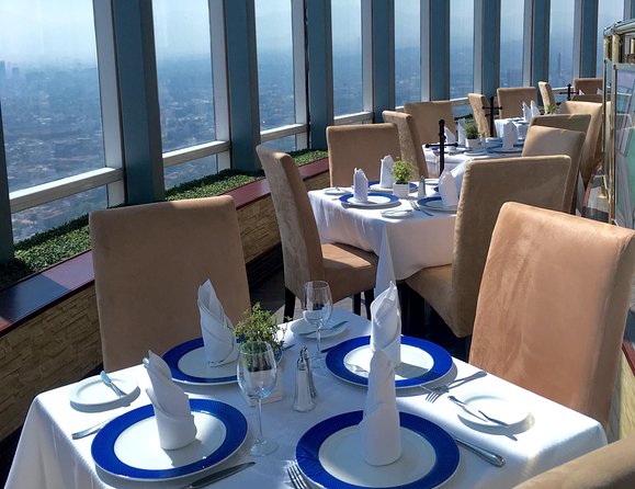 Dinner at the Revolving Bellini Restaurant in Mexico City - The timing problem: one hour or the full rotation?