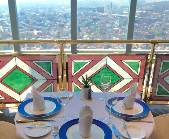 Dinner at the Revolving Bellini Restaurant in Mexico City - The Pepsi Center WTC and the World Trade Center complex