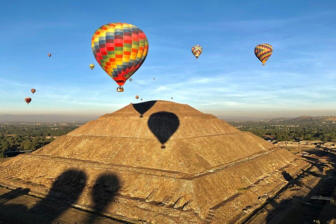 Hot Air Balloon Flight with Breakfast Cave and Pyramids Tour - Walking through the Teotihuacan pyramids