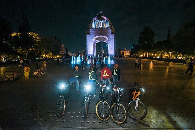 Night Street Food & Bike Tour / Small Groups /All Inclusive - Reforma, the Revolution monument, and Mexico’s harder questions